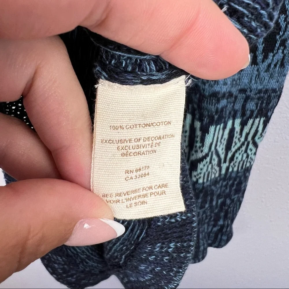 Free People Blue and Black Crochet Knit Tank Dress
